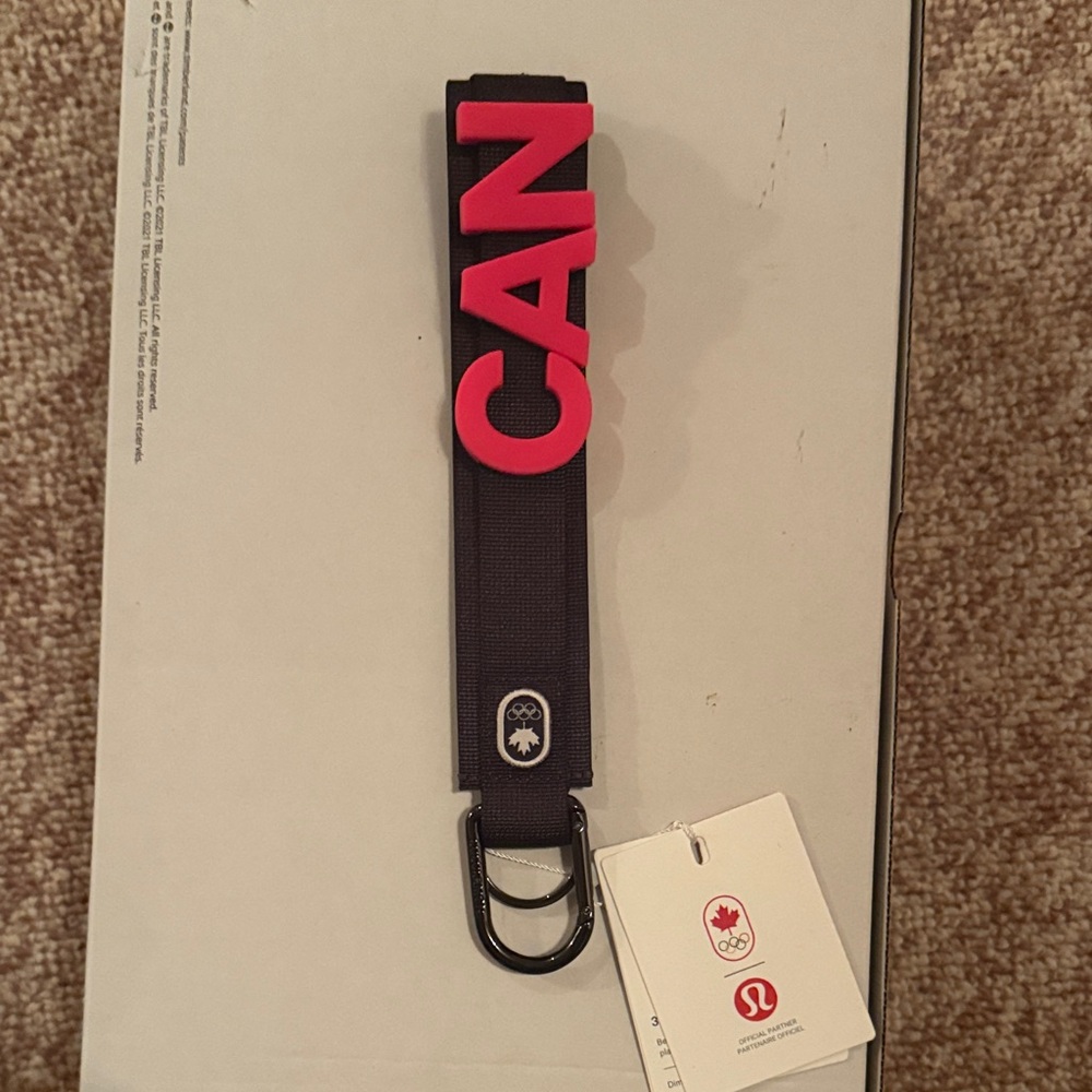 Lululemon 3D letter Keychain Black and Red Keychain with Olympic Logo